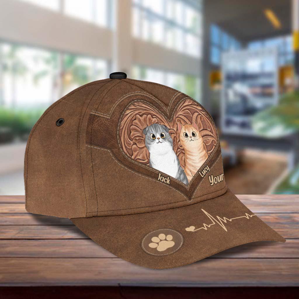 Cat Personalized Classic Cap, Personalized Gift for Cat Lovers, Cat Mom, Cat Dad Trucker Hats Custom Hats Gifts For Men & Women