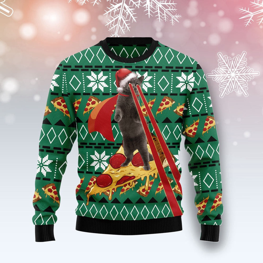 Cat Pizza Ugly Christmas Sweater Gift For Christmas