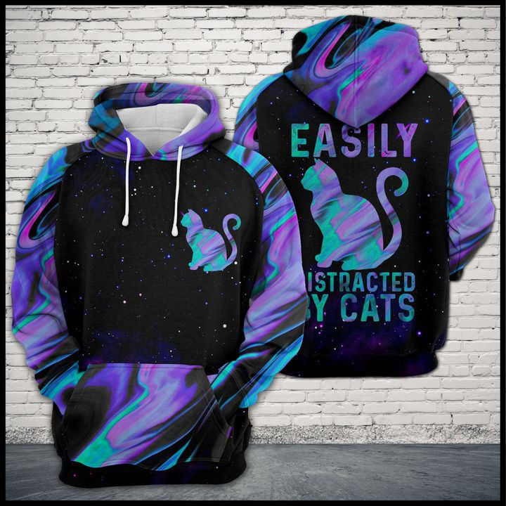 Cat Purple Color 3D All Over Print Hoodie, Zip Hoodie