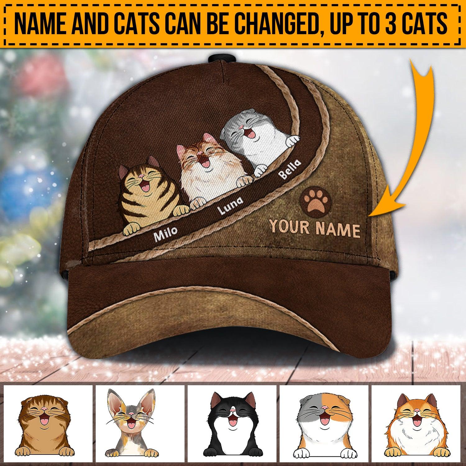 Cat Rope Pattern Personalized Classic Cap, Personalized Gift for Cat Lovers, Cat Mom, Cat Dad Trucker Hats Custom Hats Gifts For Men & Women