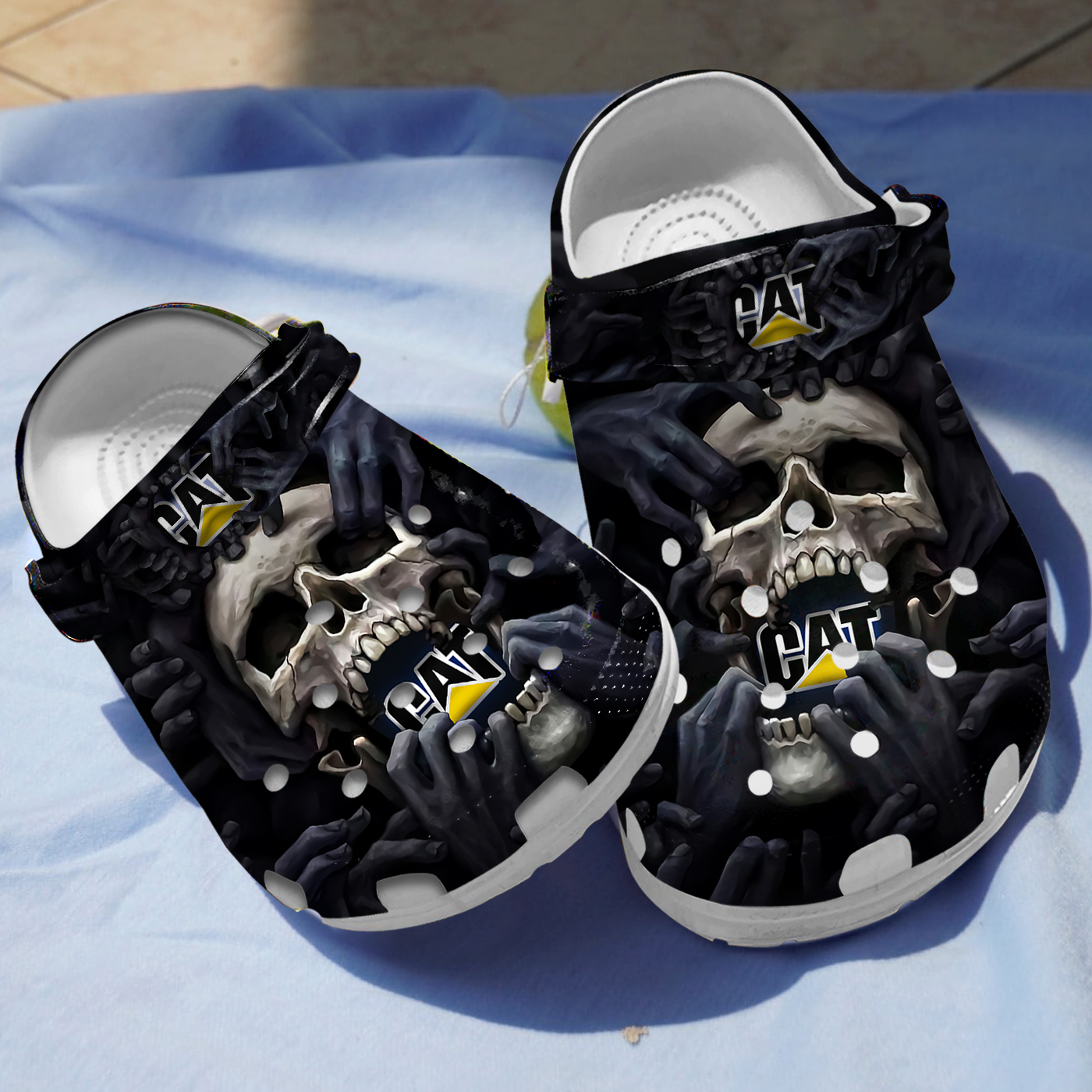 Cat Skull Crocs Crocband Clogs Shoes Comfortable For Men Women and Kids