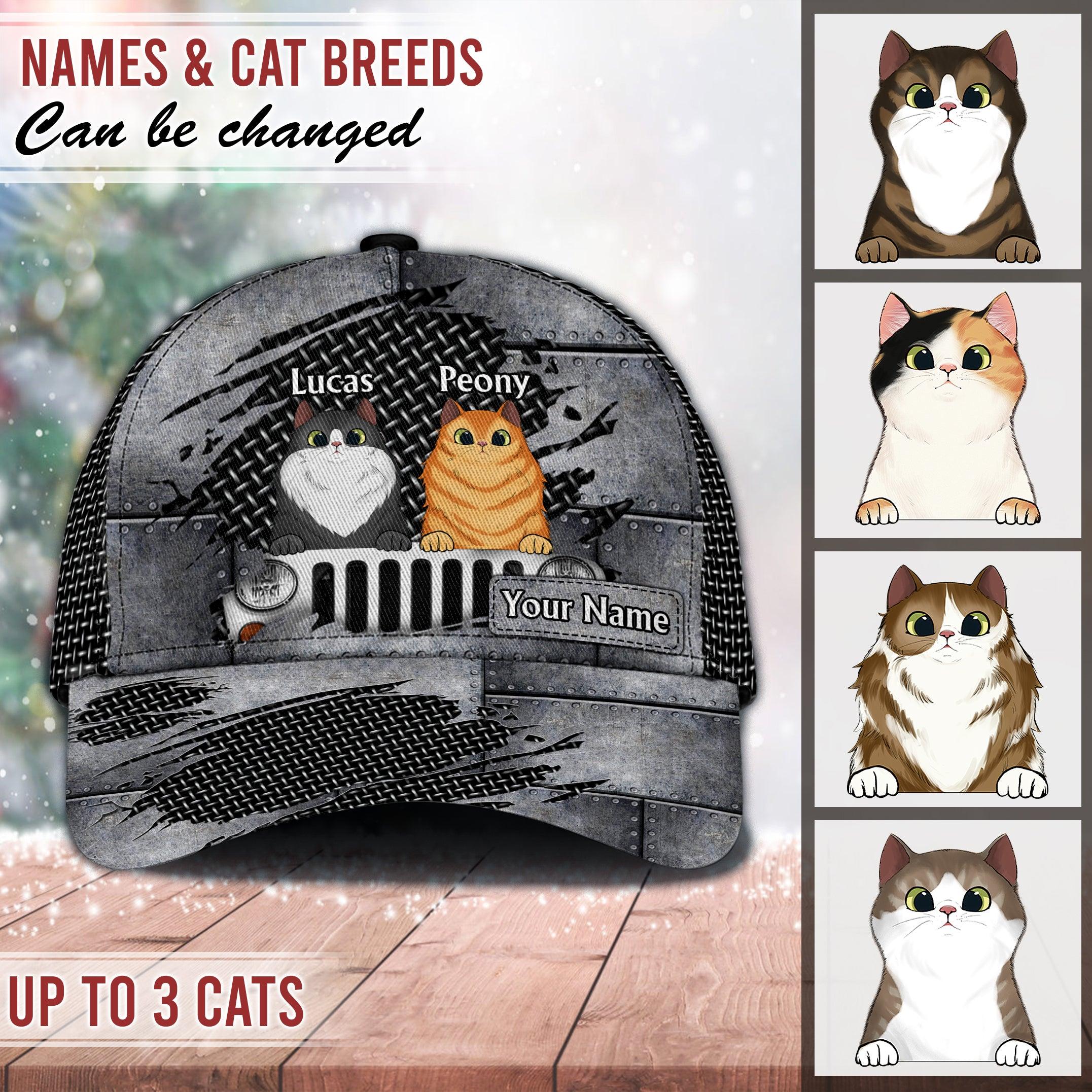 Cat Super Cool Personalized Cap, Personalized Gift for Cat Lovers, Cat Mom, Cat Dad Trucker Hats Custom Hats Gifts For Men & Women