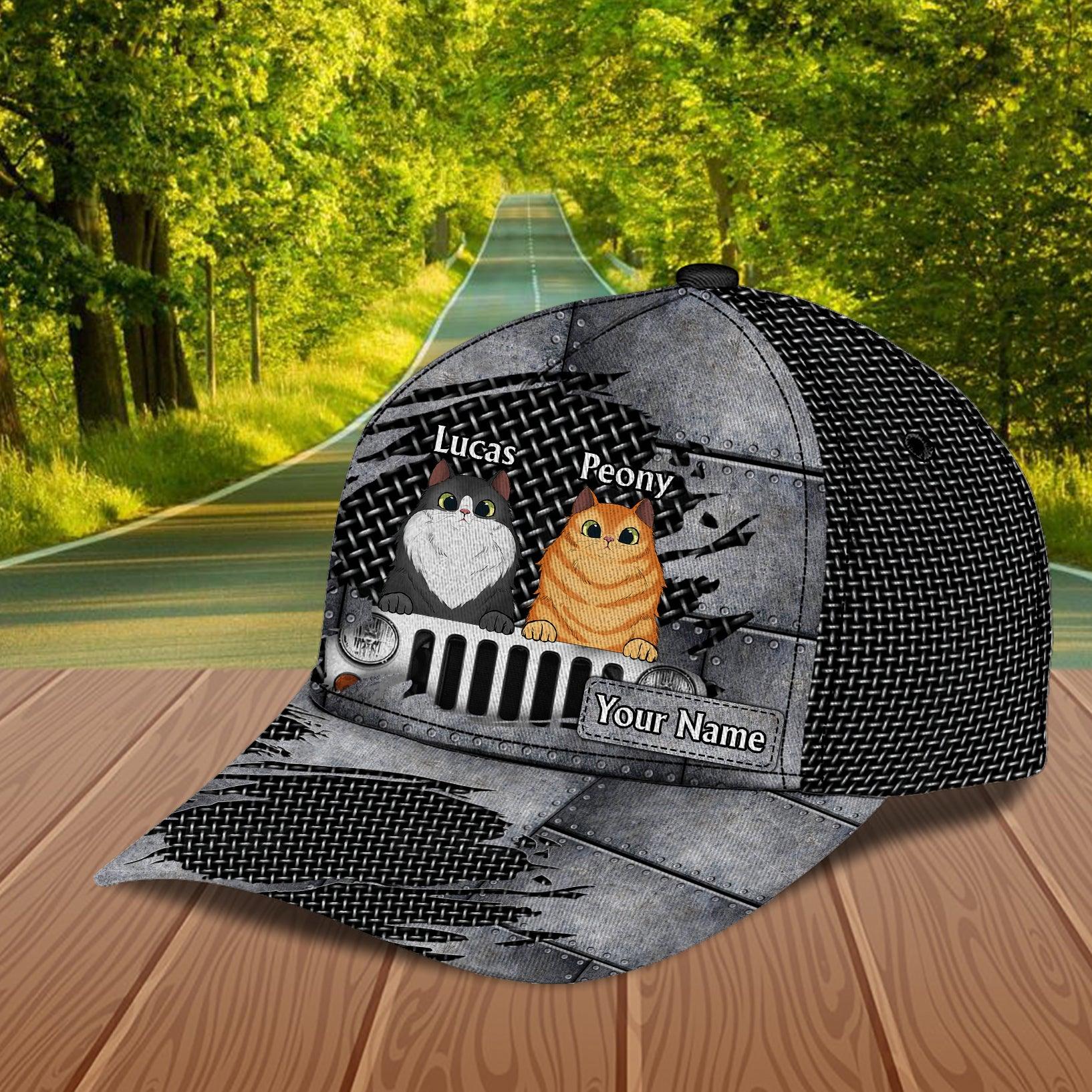 Cat Super Cool Personalized Cap, Personalized Gift for Cat Lovers, Cat Mom, Cat Dad Trucker Hats Custom Hats Gifts For Men & Women