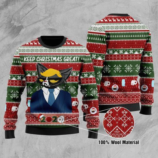 Cat Ugly Christmas Sweater Adult 3D Funny Matching for family