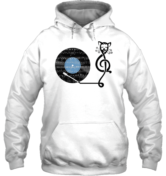 Cat Vinyl Record Player 3D All Over Print Hoodie, Zip Hoodie