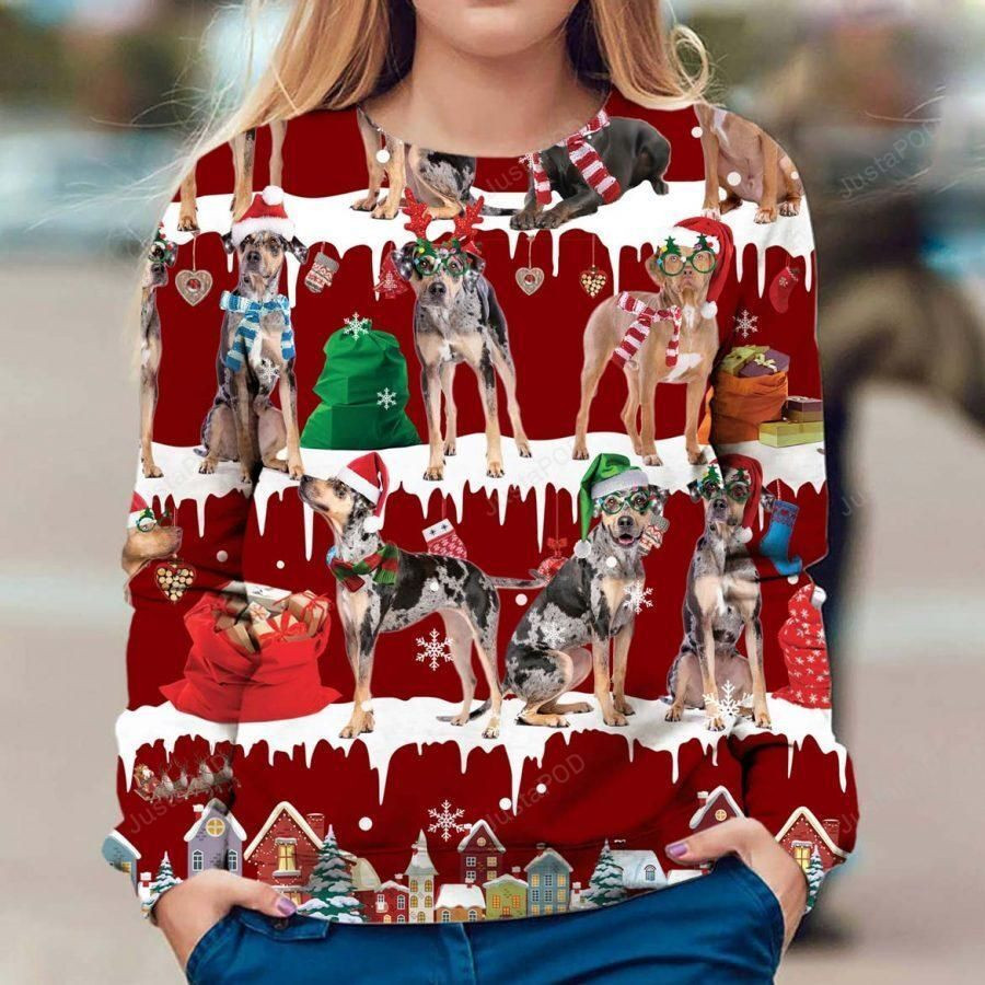 Catahoula Leopard Ugly Christmas Sweater Adult 3D Funny Matching for family