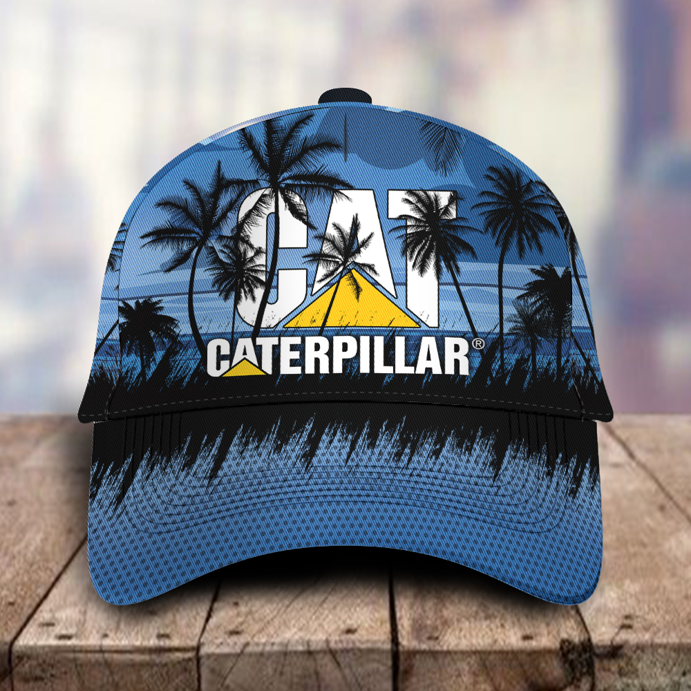 Caterpillar 3D Classic Cap Hawaiian Tropical Car Motor Brand Hats Trucker Hats Custom Hats Gifts For Men & Women