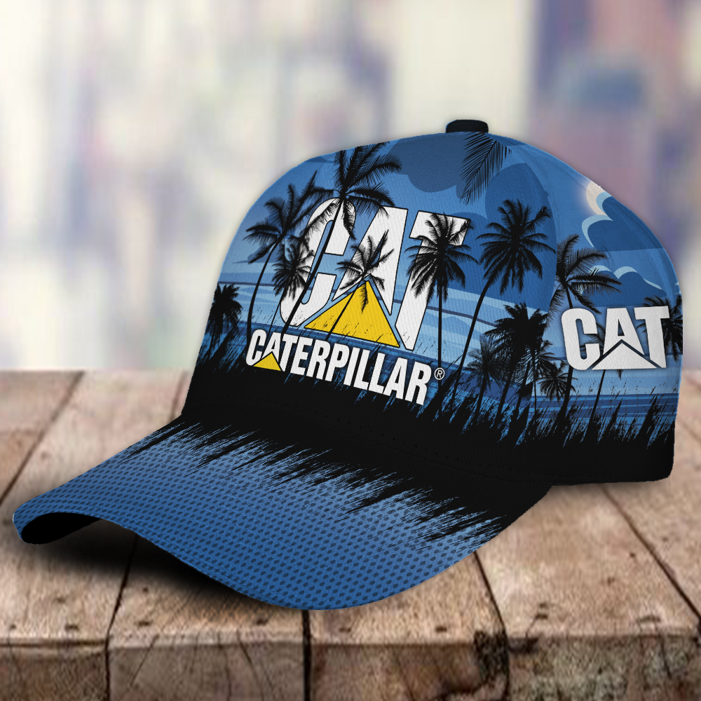 Caterpillar 3D Classic Cap Hawaiian Tropical Car Motor Brand Hats Trucker Hats Custom Hats Gifts For Men & Women