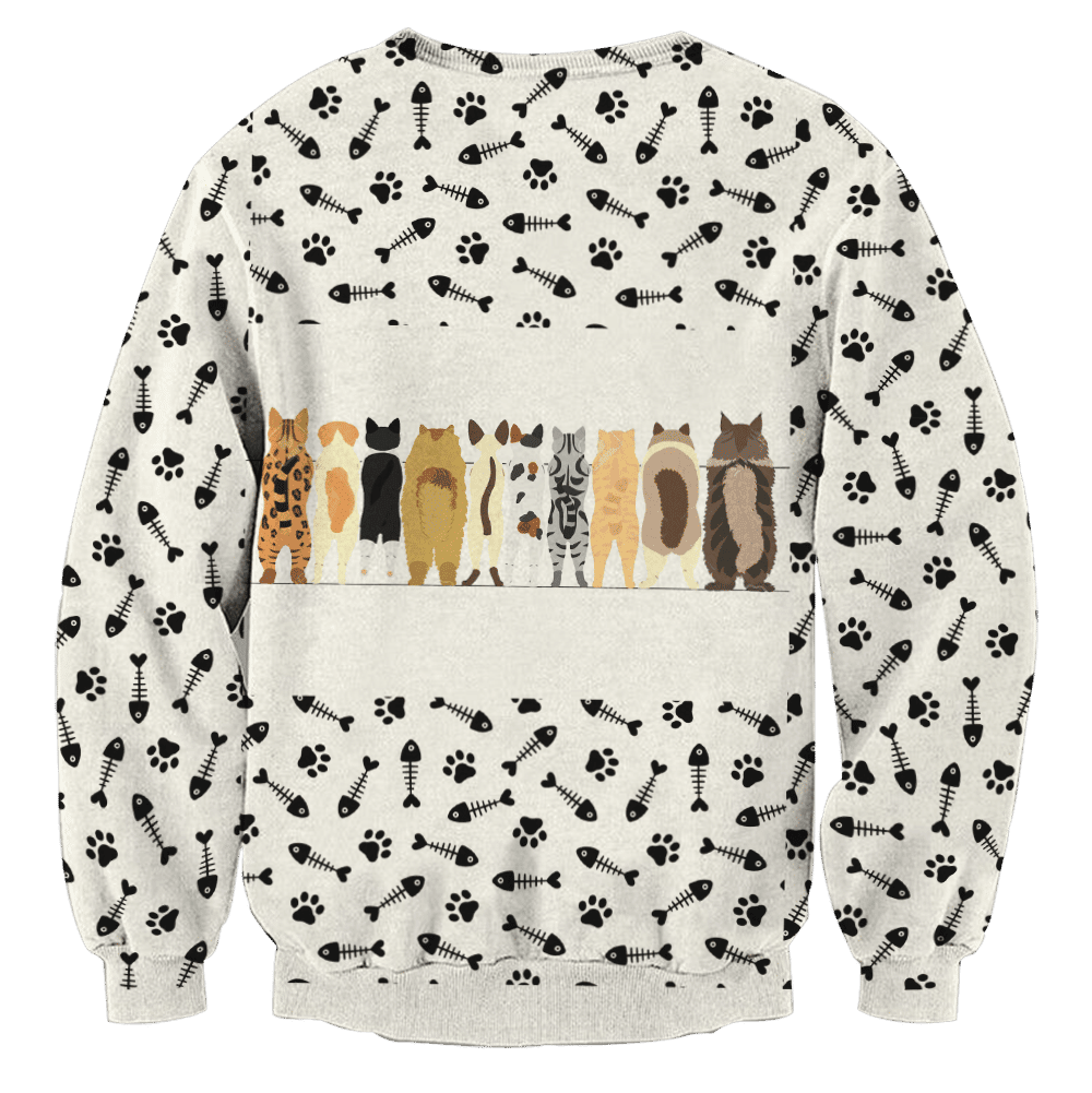 Cats And Their Backs For Unisex Ugly Christmas Sweater Adult 3D Funny Matching for family - Image 2