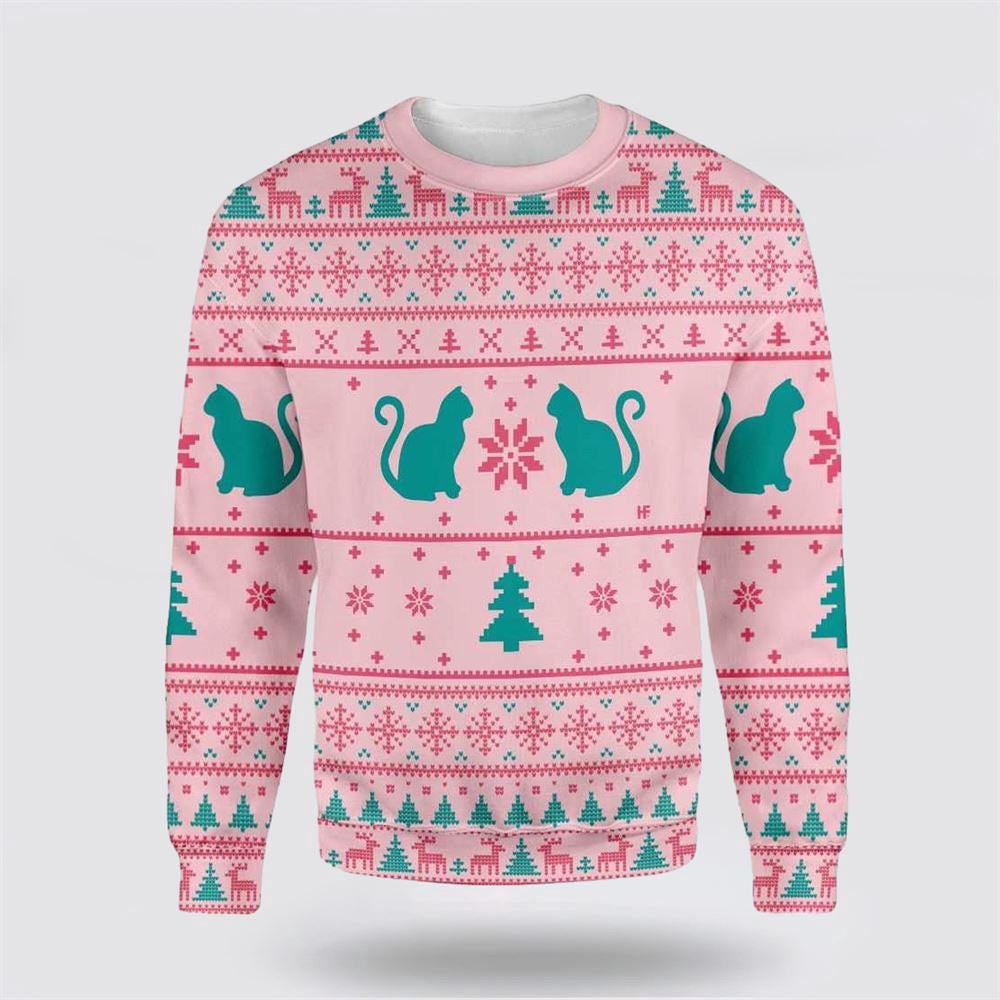 Cats Love Christmas Ugly Christmas Sweater Christmas Unisex Sweater Funny Christmas Sweater