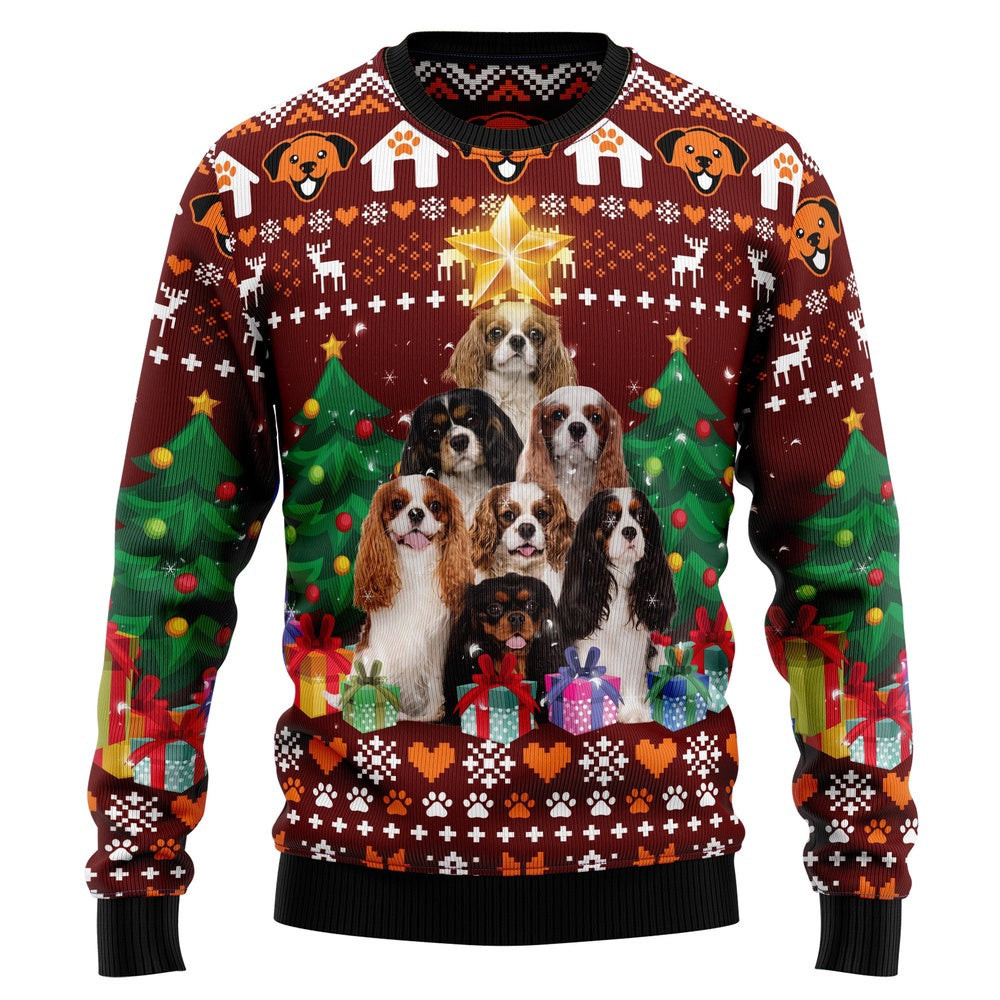 Cavalier King Charles Spaniel Pine Tree Ugly Christmas Sweater Gift For Christmas