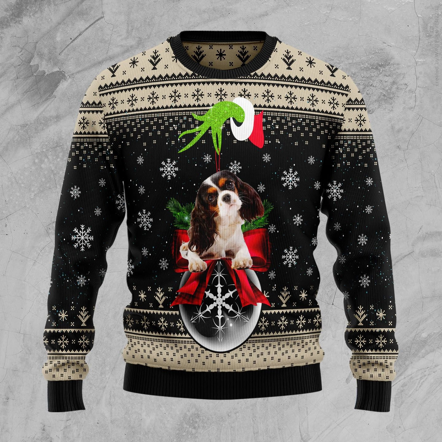 Cavalier King Charles Spaniel Xmas Ball Ugly Christmas Sweater Adult 3D Funny Matching for family
