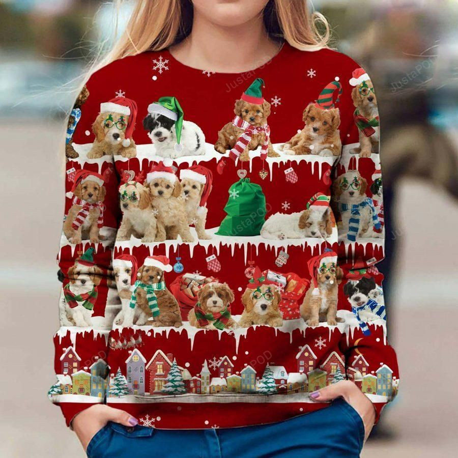 Cavoodle Ugly Christmas Sweater Adult 3D Funny Matching for family