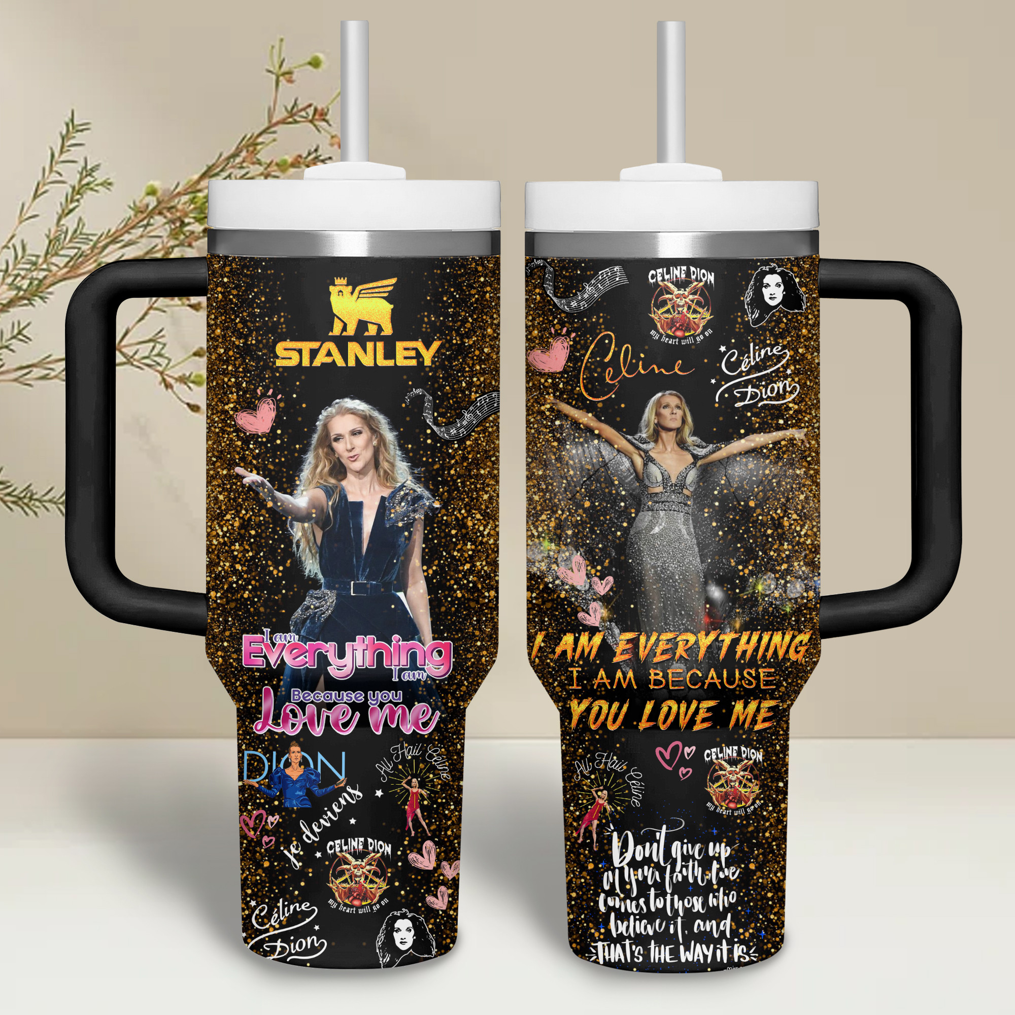 Celine Dion Music Custom Stanley Cup 40 oz 30 oz Tumbler With HandleTVC2301336 - Image 2