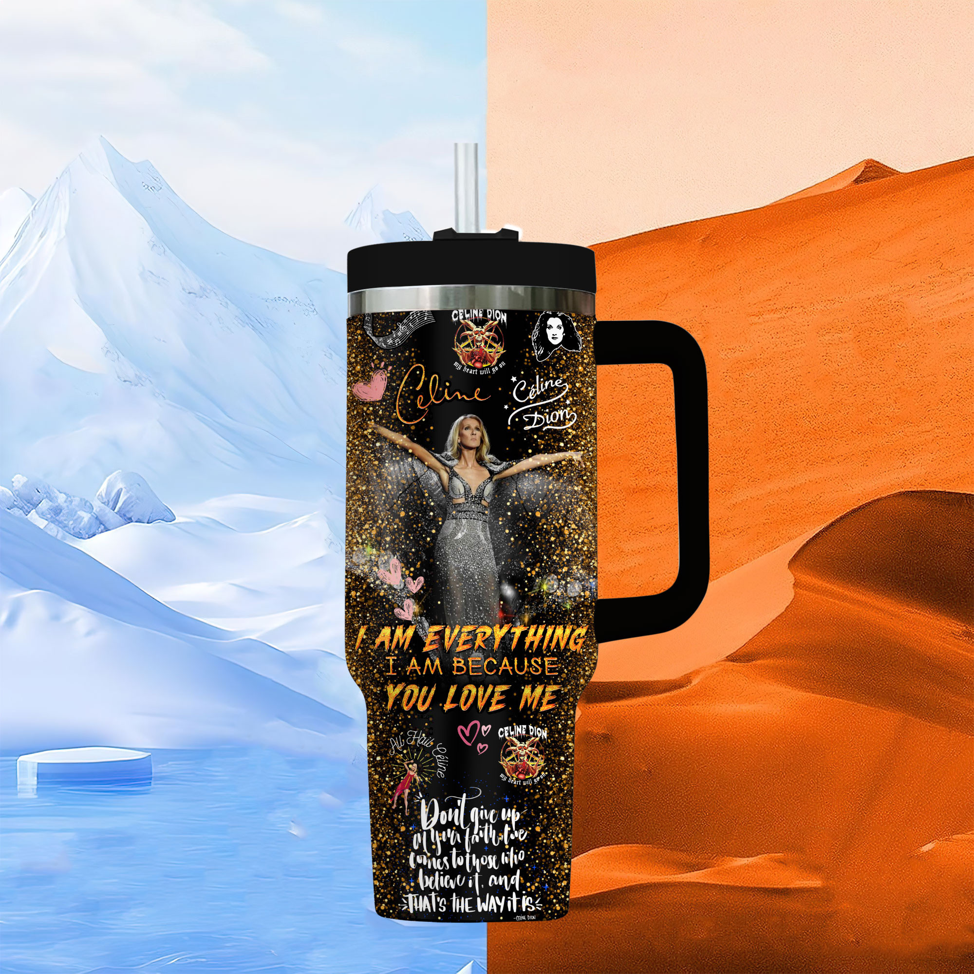 Celine Dion Music Custom Stanley Cup 40 oz 30 oz Tumbler With HandleTVC2301336 - Image 7