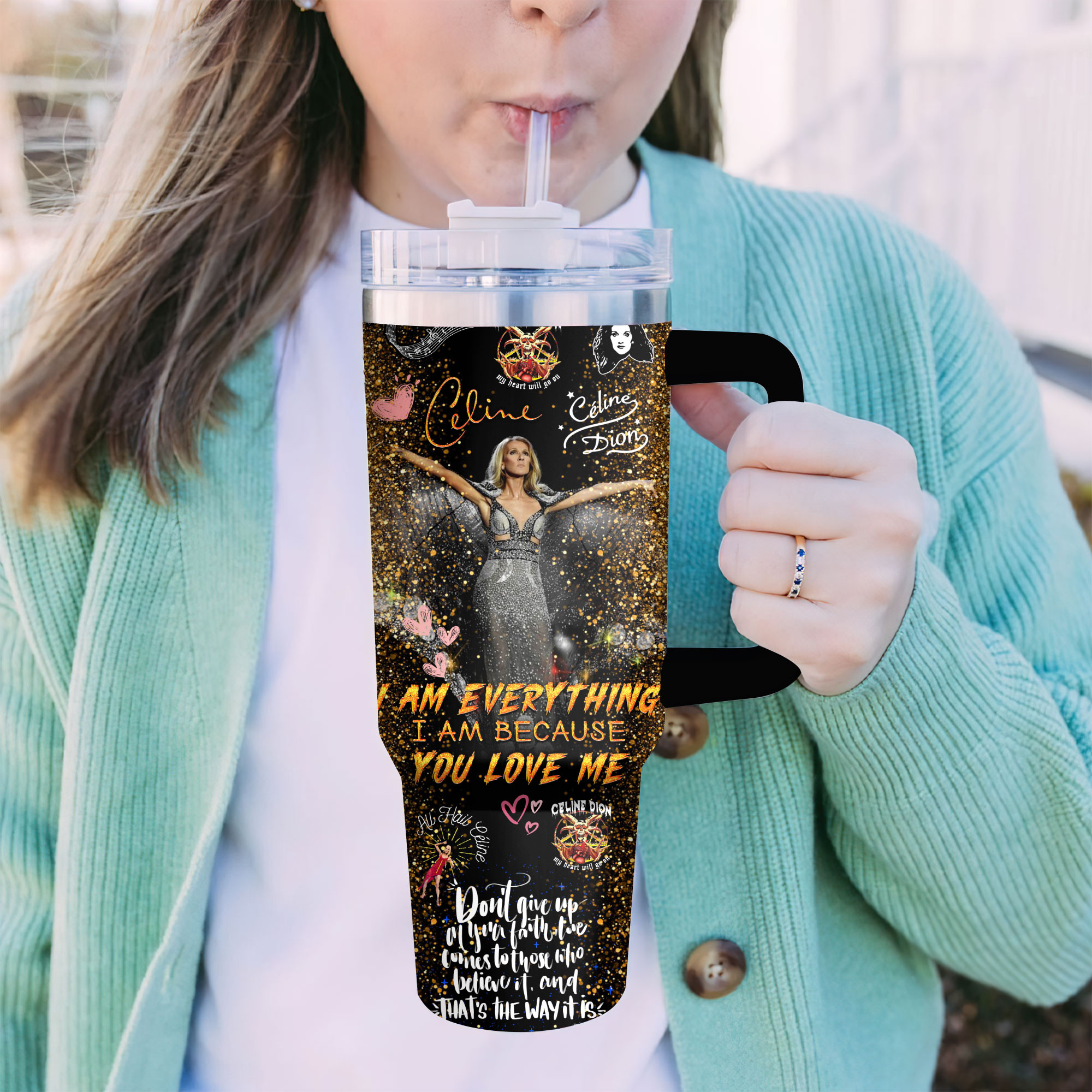 Celine Dion Music Custom Stanley Cup 40 oz 30 oz Tumbler With HandleTVC2301336 - Image 5