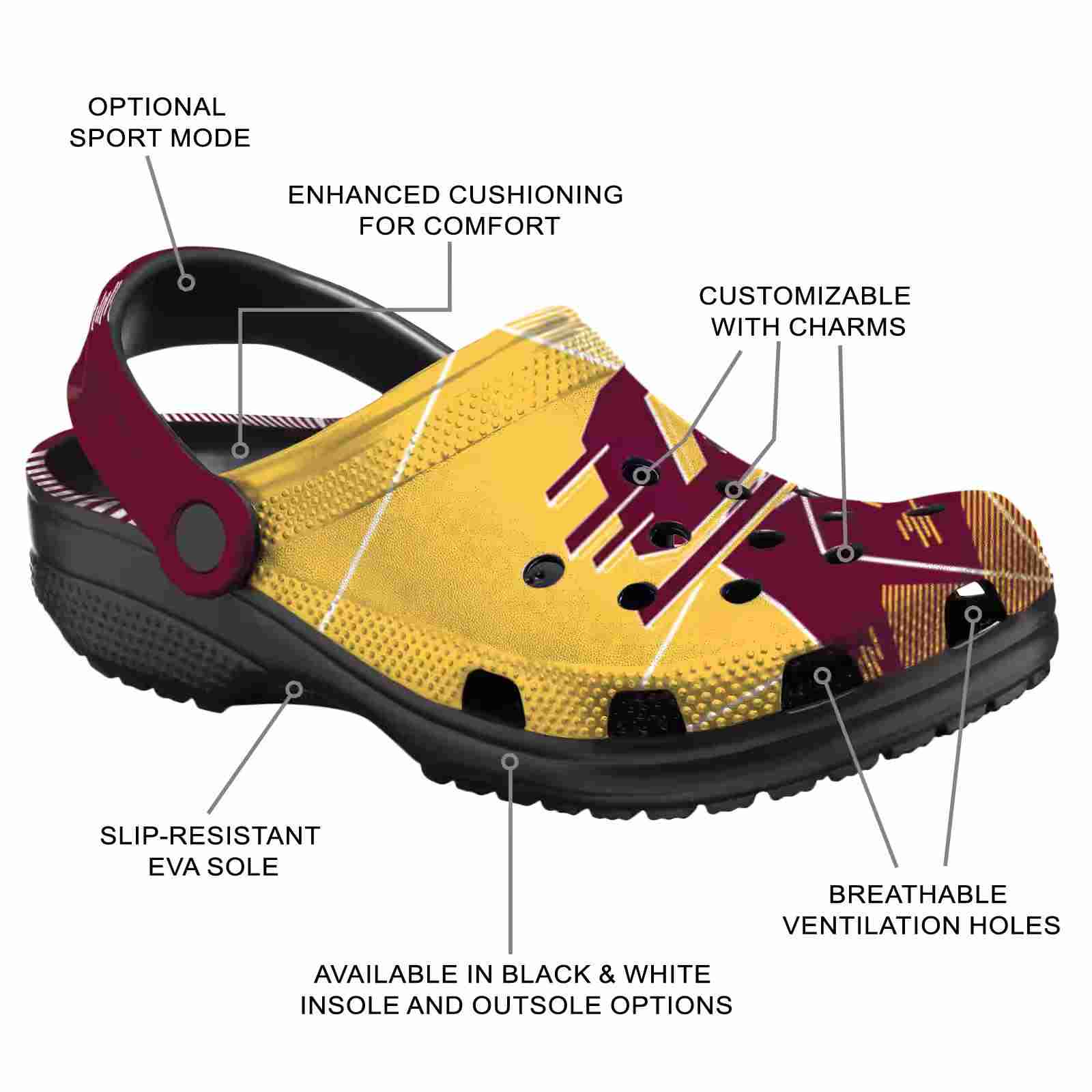 Central Michigan Chippewas Geometric Background ClogTVC1801805 - Image 5