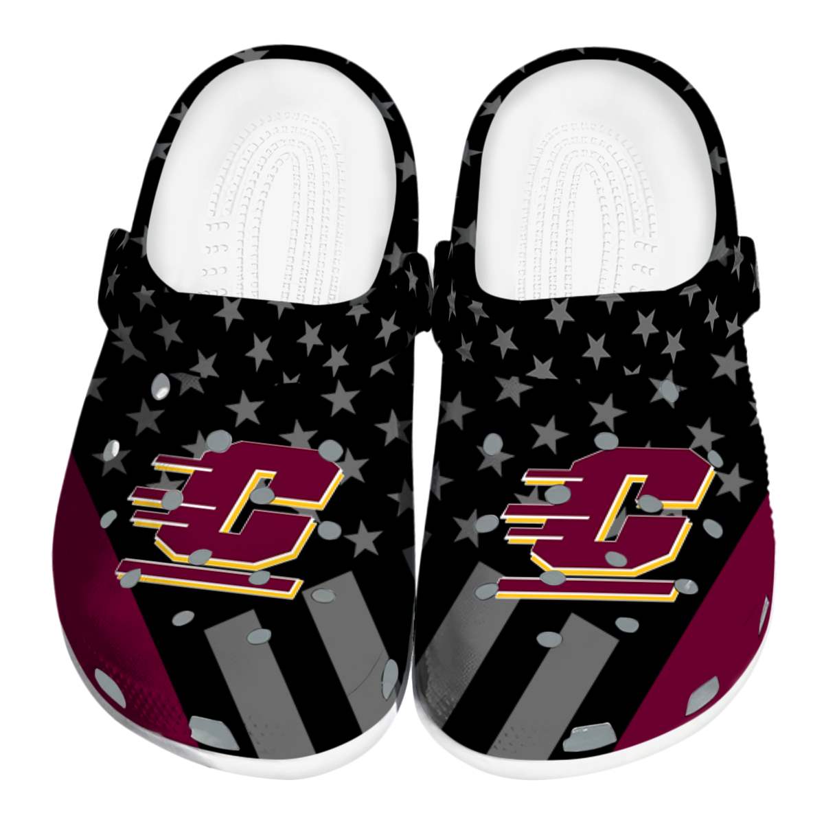 Central Michigan Chippewas NCAA Sport Crocs Crocband Clogs Shoes Comfortable For Men Women and Kids