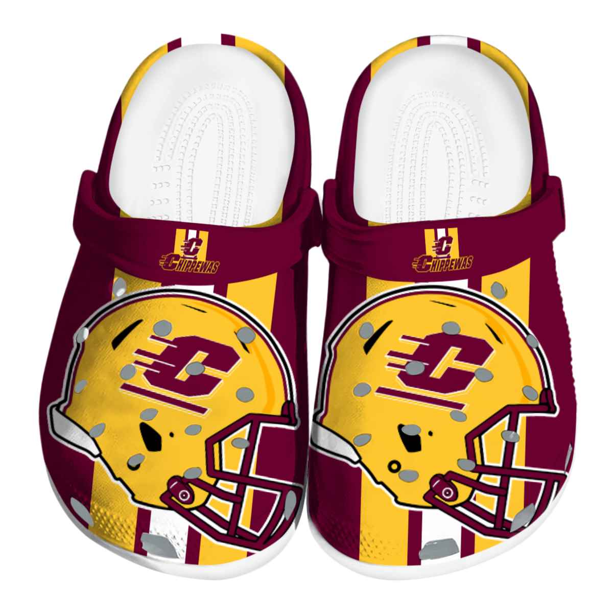 Central Michigan Chippewas NCAA Sport Crocs Crocband Clogs Shoes Comfortable For Men Women and Kids