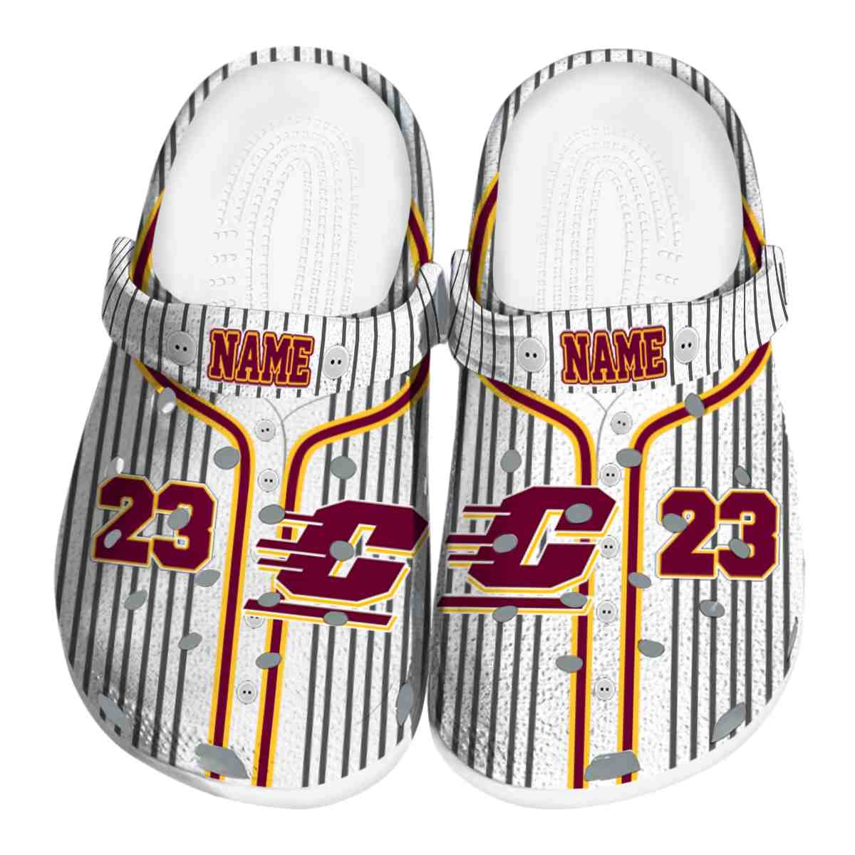 Central Michigan Chippewas NCAA Sport Crocs Crocband Clogs Shoes Comfortable For Men Women and Kids