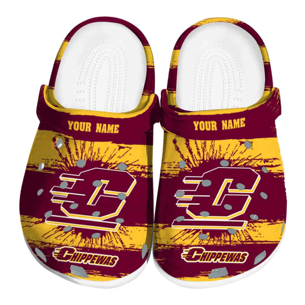 Central Michigan Chippewas NCAA Sport Crocs Crocband Clogs Shoes Comfortable For Men Women and Kids