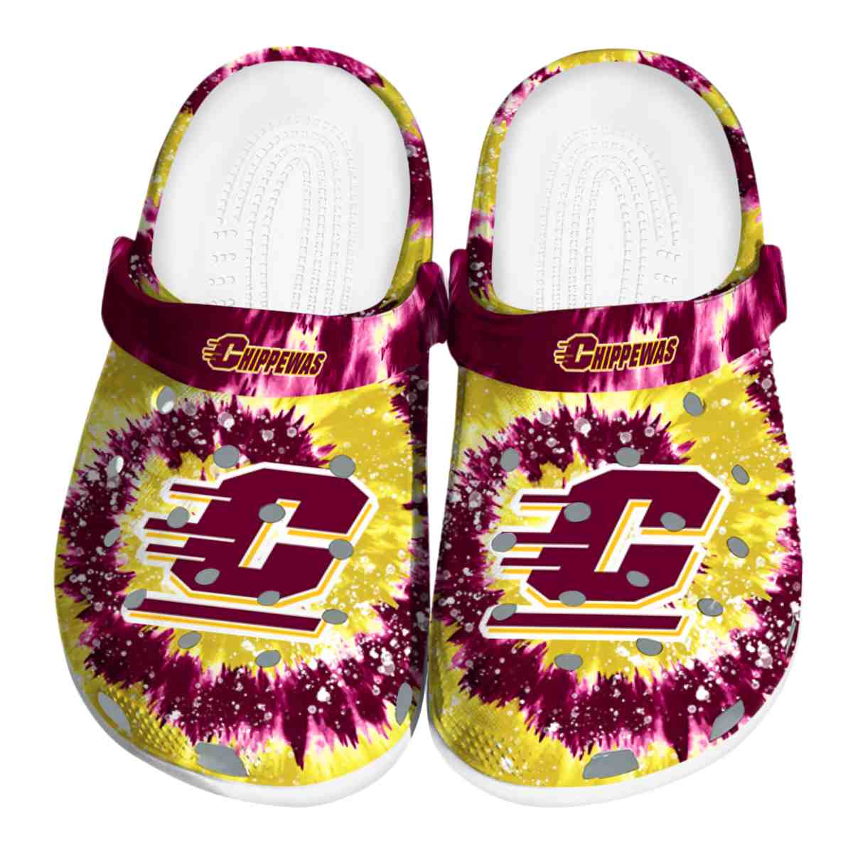 Central Michigan Chippewas NCAA Sport Crocs Crocband Clogs Shoes Comfortable For Men Women and Kids