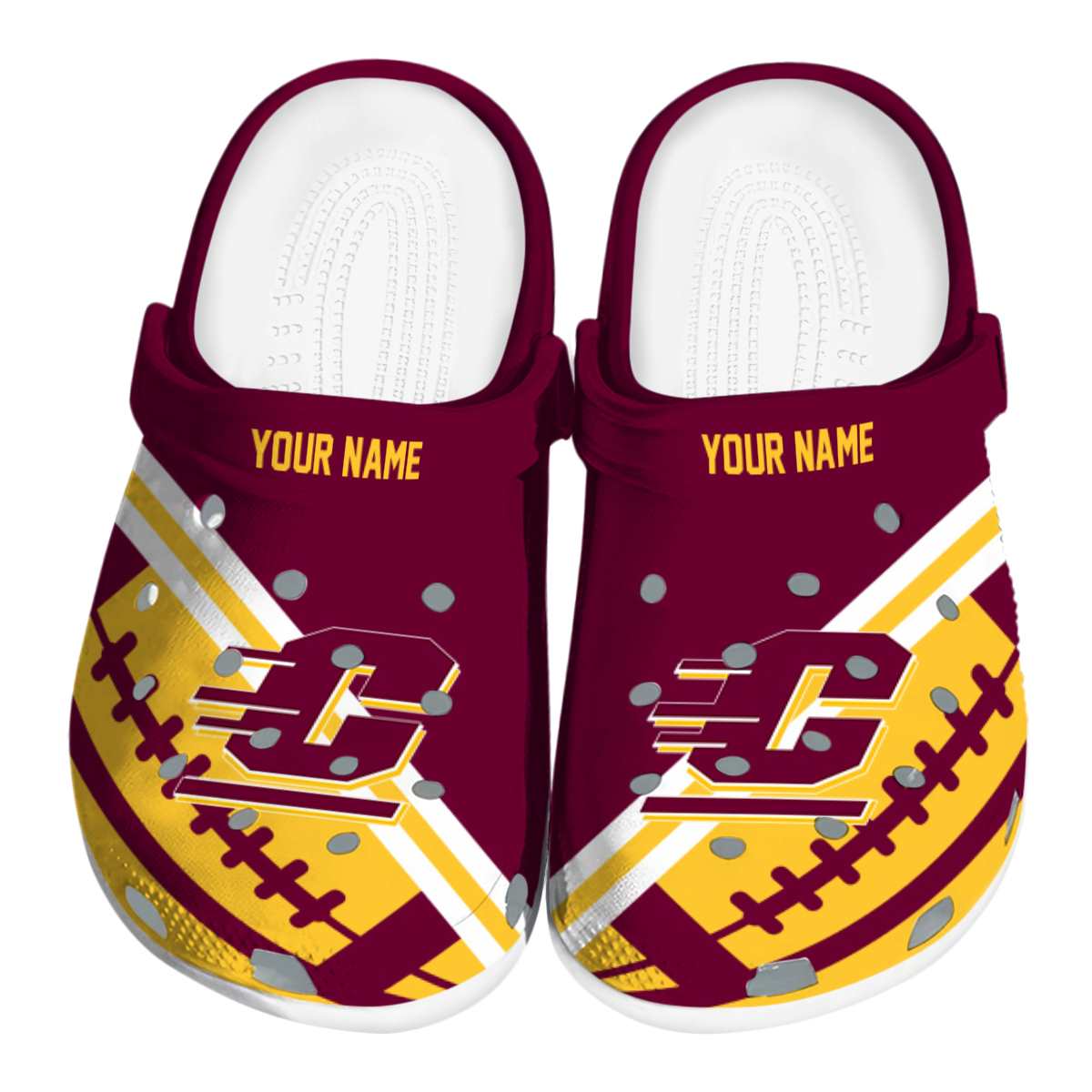 Central Michigan Chippewas NCAA Sport Crocs Crocband Clogs Shoes Comfortable For Men Women and Kids