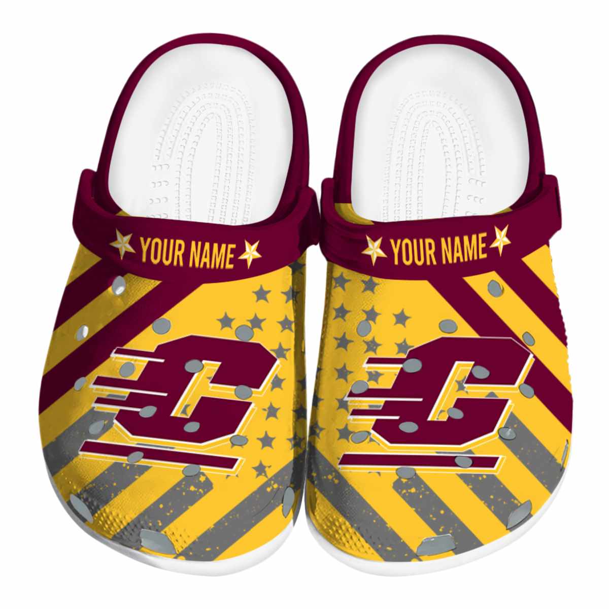 Central Michigan Chippewas NCAA Sport Crocs Crocband Clogs Shoes Comfortable For Men Women and Kids