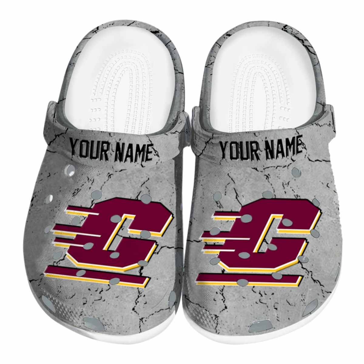 Central Michigan Chippewas NCAA Sport Crocs Crocband Clogs Shoes Comfortable For Men Women and Kids