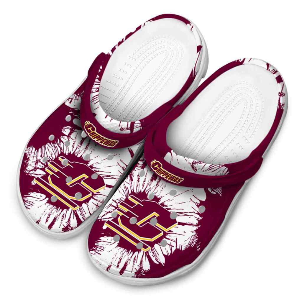 Central Michigan Chippewas Splatter Graphics ClogTVC1801747 - Image 4
