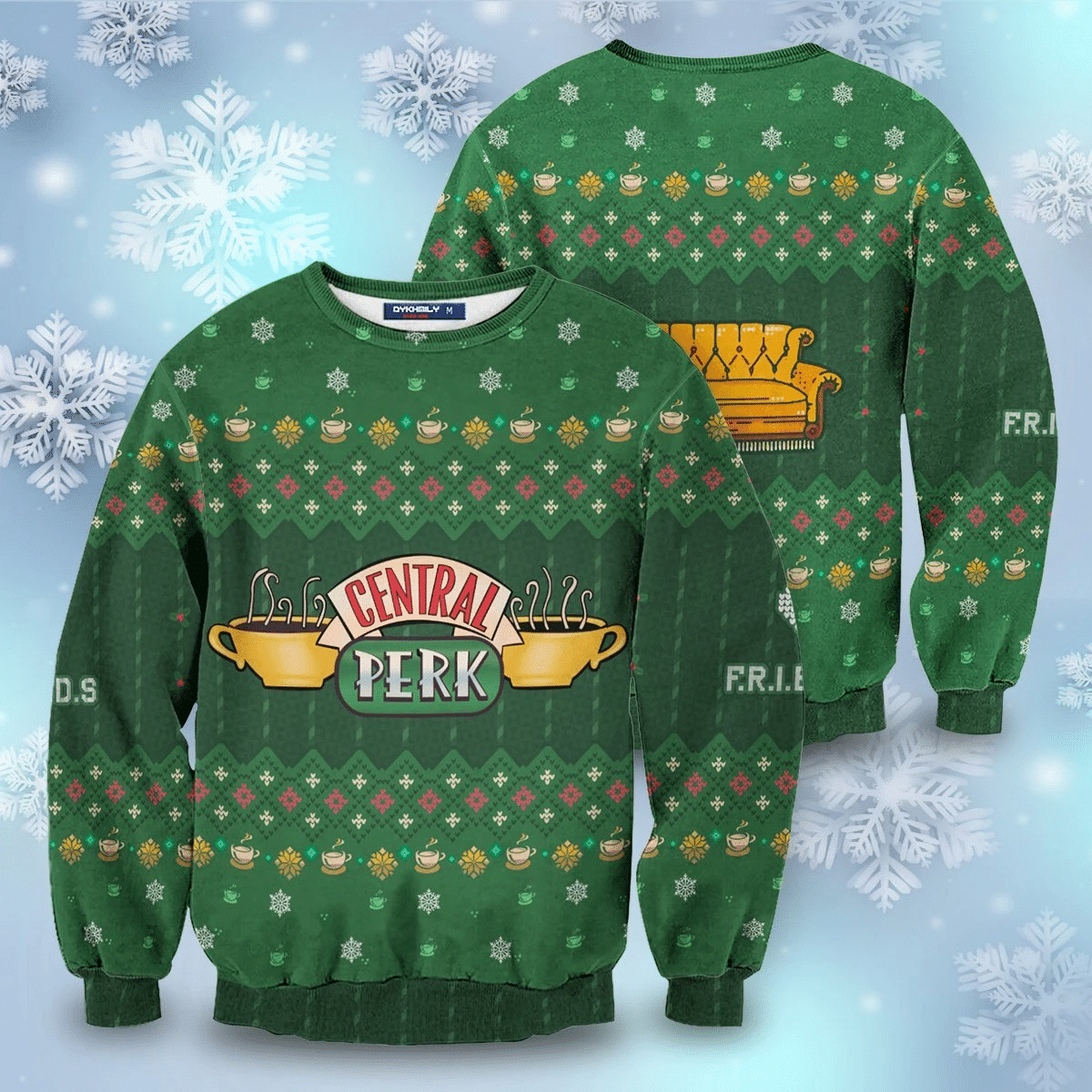 Central Perk Ugly Christmas Sweater Adult 3D Funny Matching for family