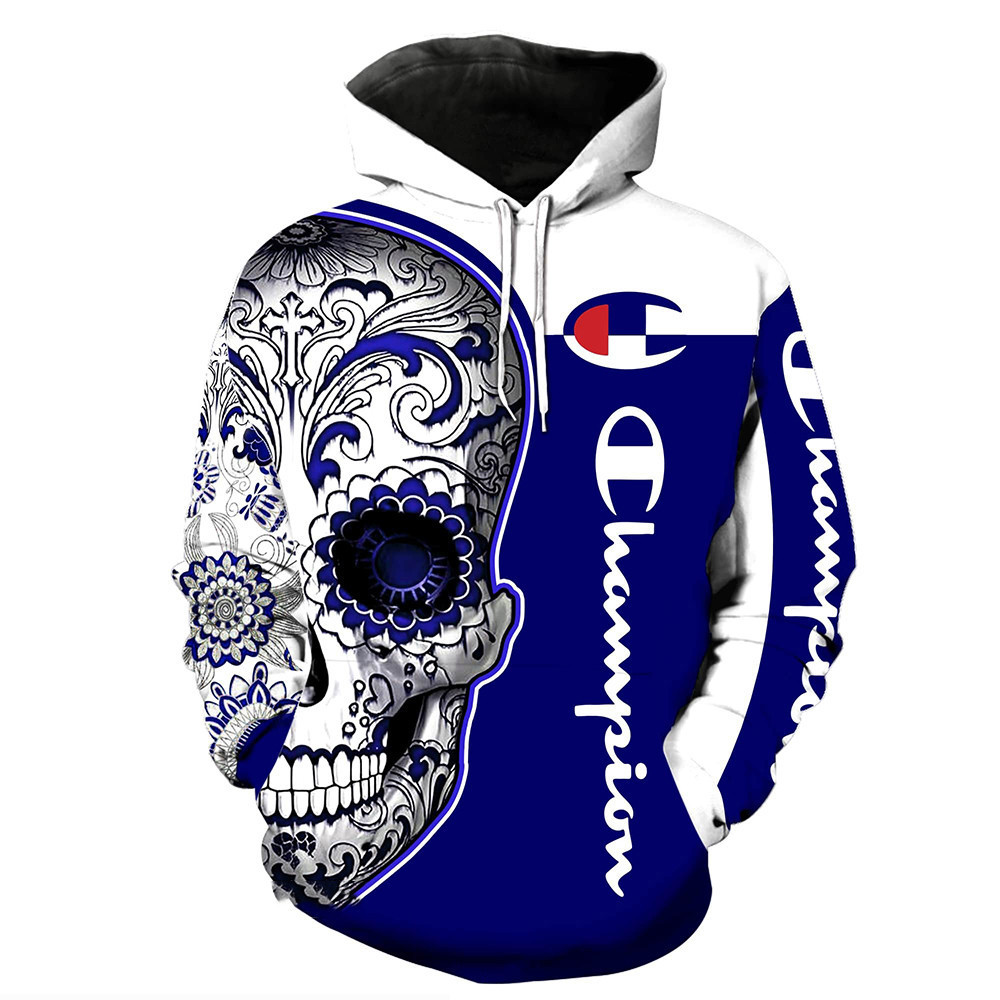 Champion Sugal Skull 3D All Over Print Hoodie, Zip Hoodie