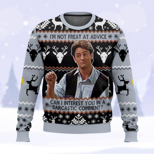 Chandler Bing Sweater, Friends Ugly Xmas Sweater, Joey And Chandler Holiday Sweater - Image 7
