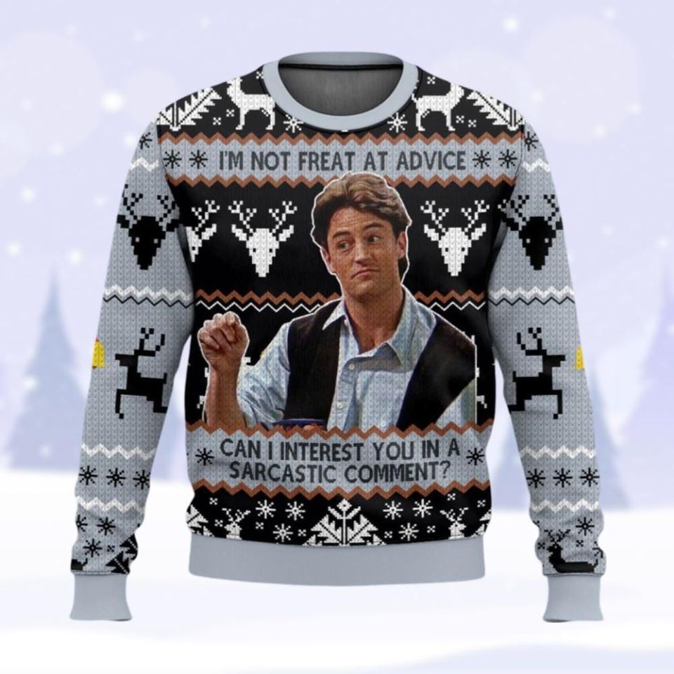Chandler Bing Sweater, Friends Ugly Xmas Sweater, Joey And Chandler Holiday Sweater - Image 2