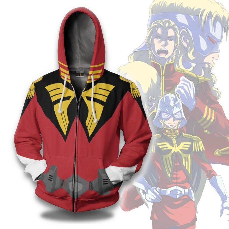 Char Aznable Mobile Suit Gundam Cosplay Costume 3D All Over Print Hoodie, Zip Hoodie