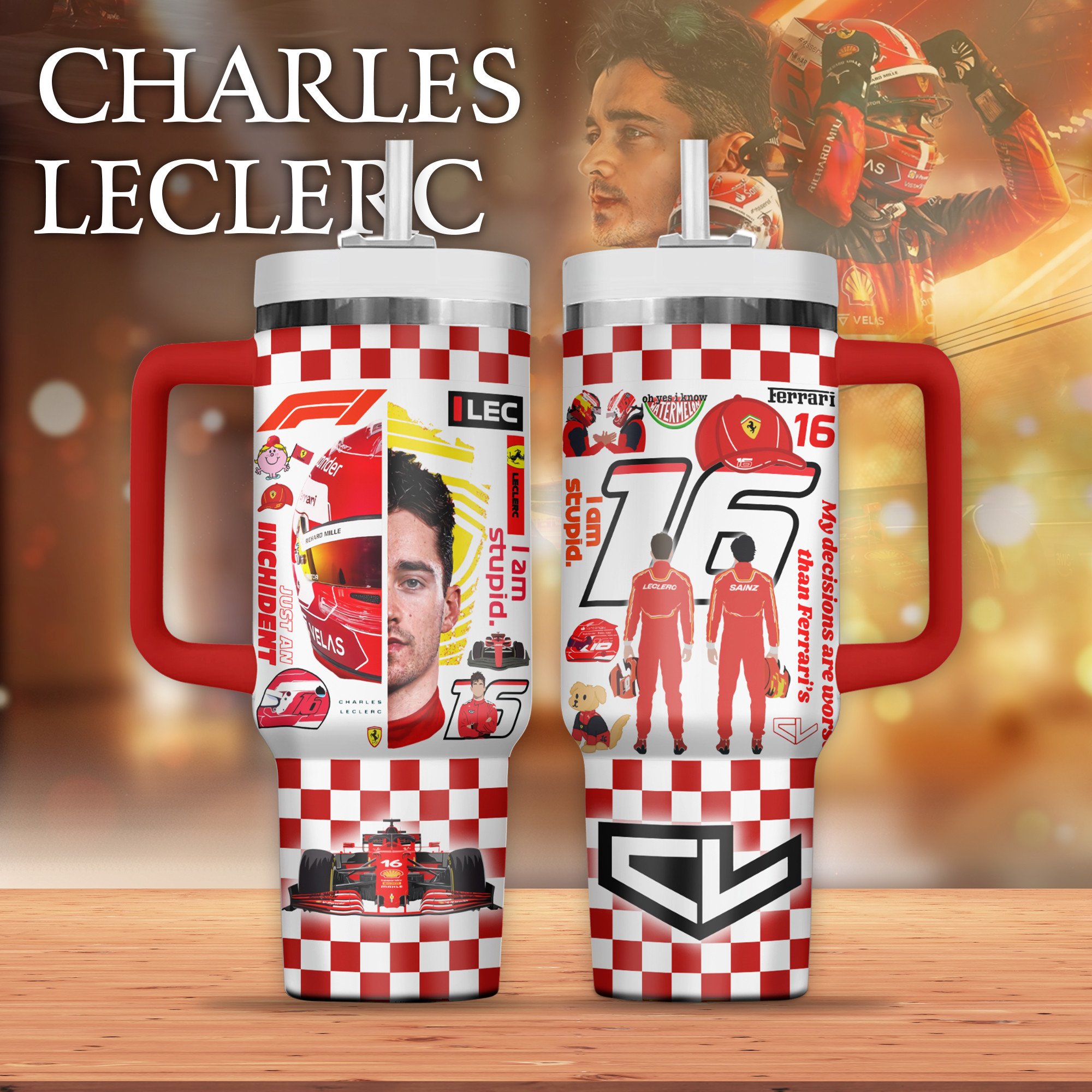 Charles Leclerc F1 Ferrari Sport Custom Stanley Cup 40 oz 30 oz Tumbler With HandleTVC2301801