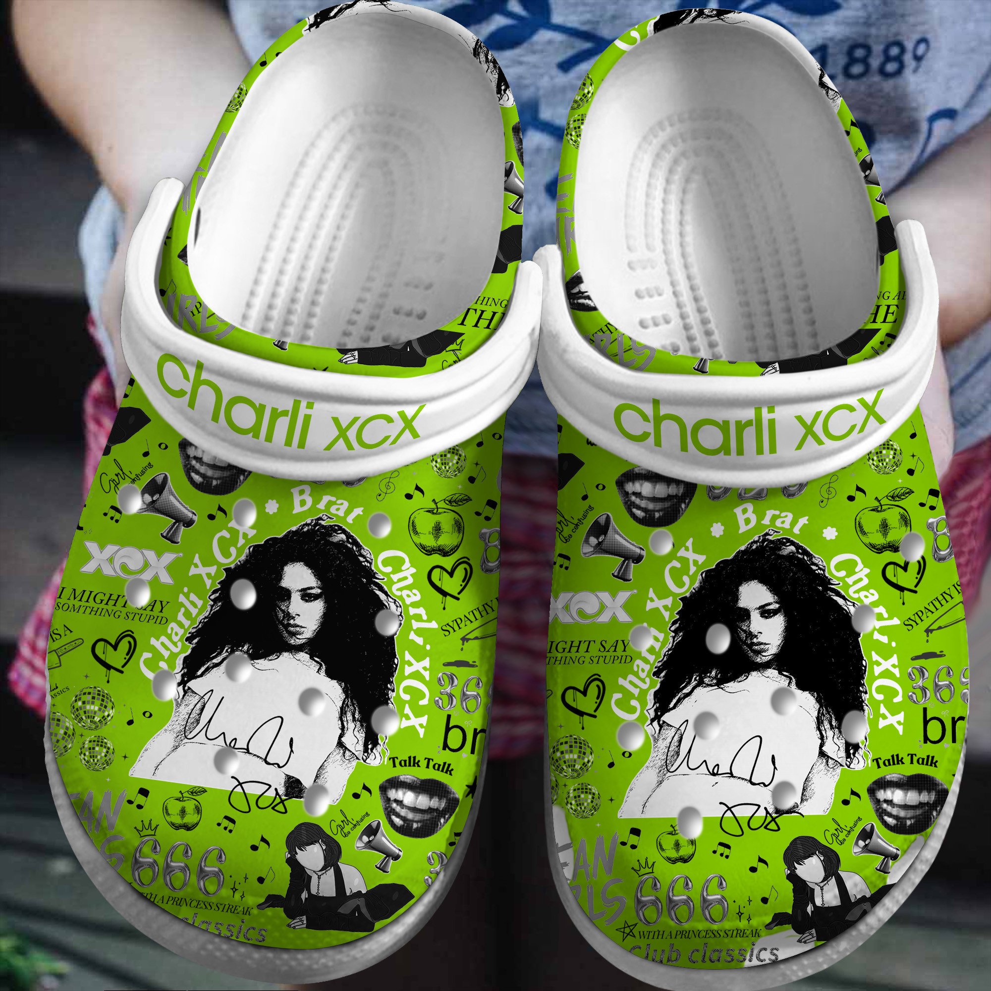 Charli XCX Music Crocs Crocband Clogs Shoes Comfortable For Men Women and Kids