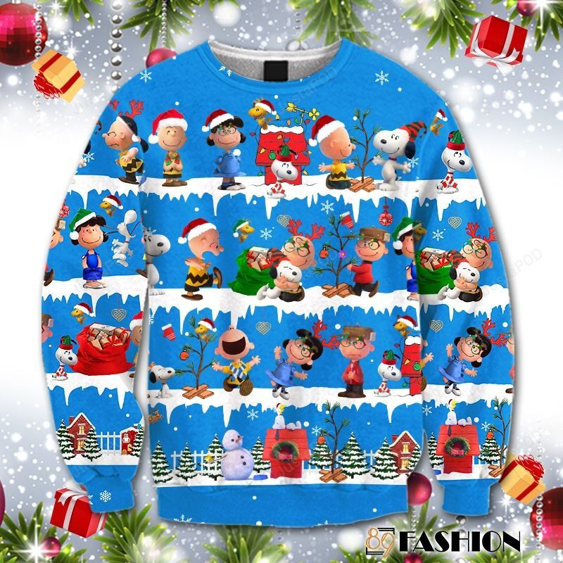 Charlie Brown Ugly Christmas Sweater Adult 3D Funny Matching for family