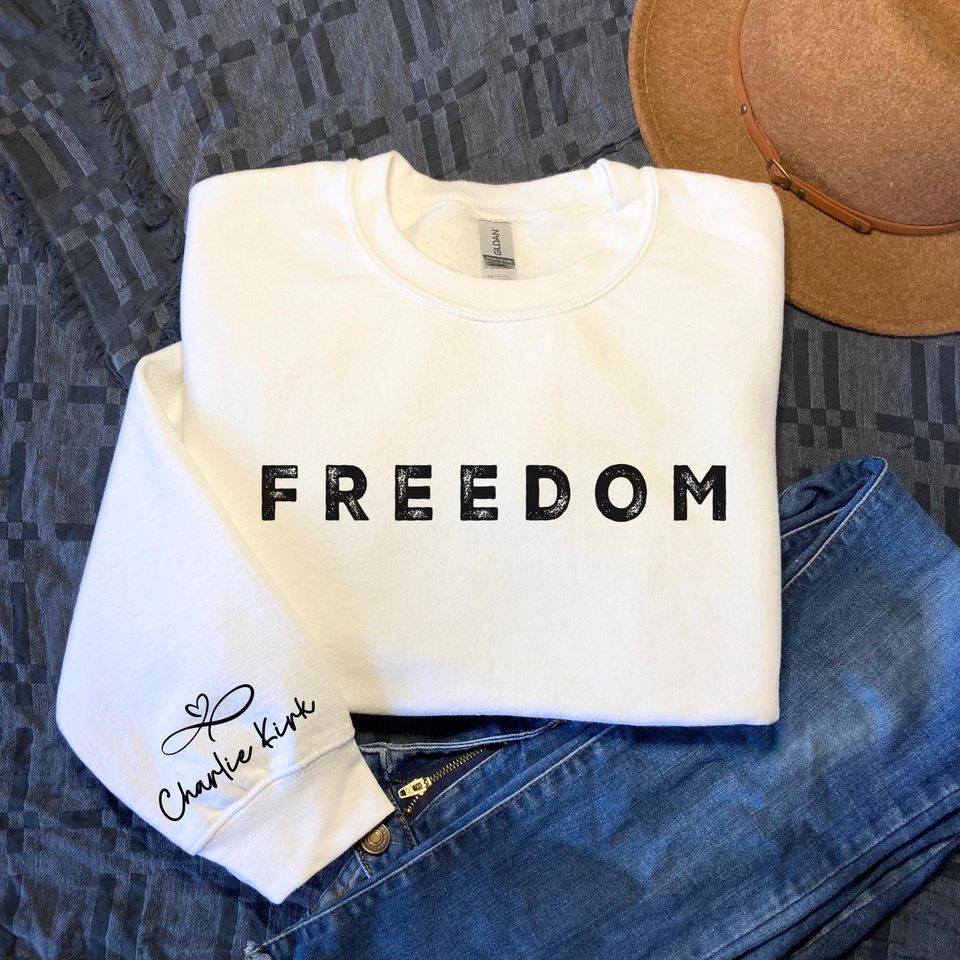 Charlie Kirk Freedom on the Sleeve Sweatshirt, Freedom Sweatshirt, Justice For Charlie - Image 2