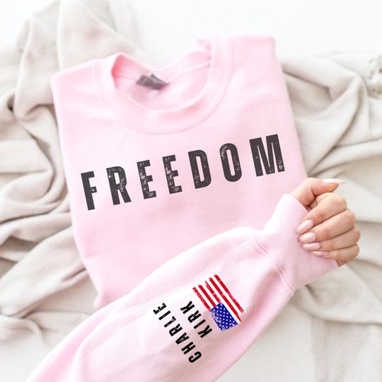 Charlie Kirk Freedom Sweatshirt, Charlie Kirk USA Flag Sweatshirt, Charlie Kirk Sweatshirt, justice for Charlie Kirk - Image 12