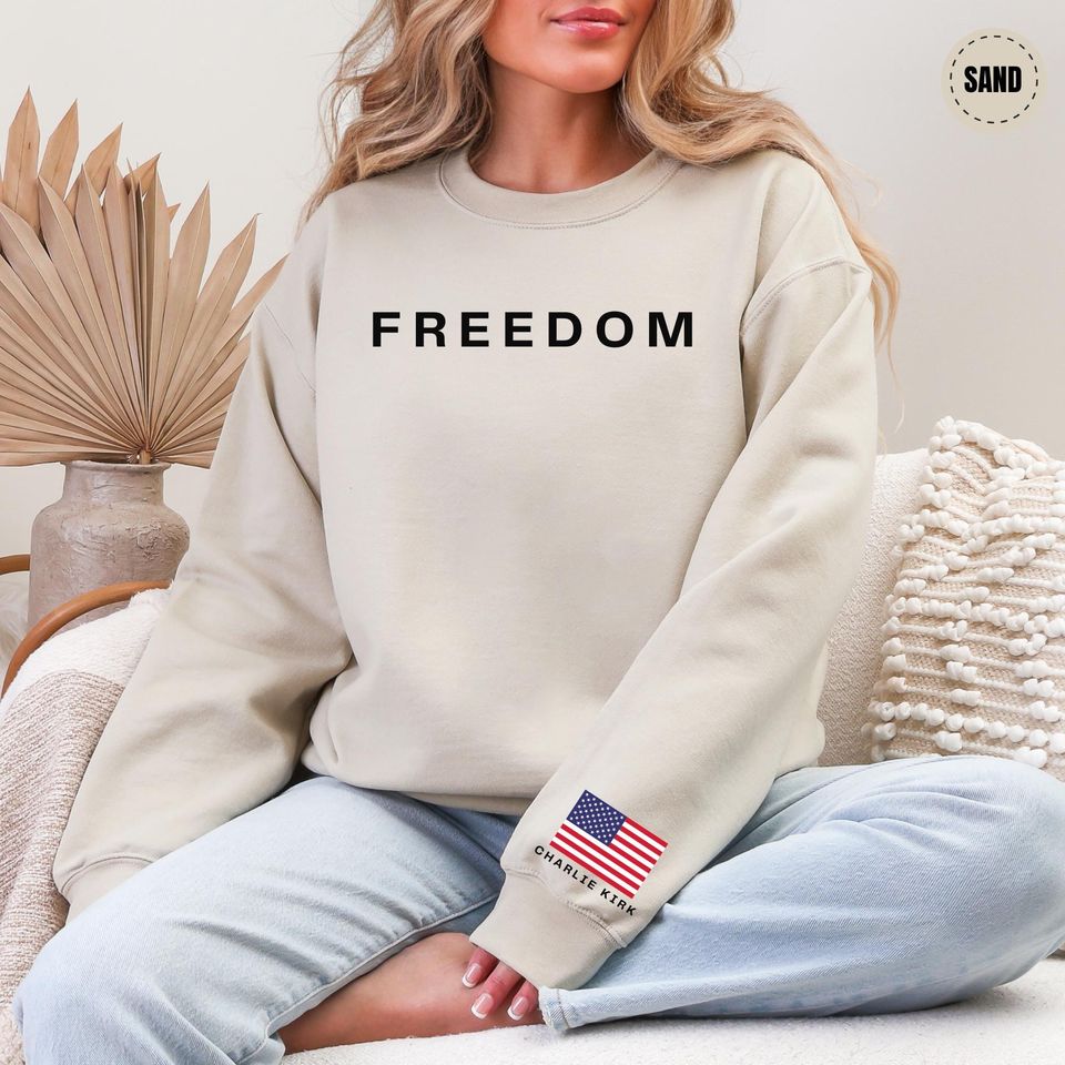 Charlie Kirk Freedom Sweatshirt - In Memory of Charlie Kirk Crewneck - Turning Point Sweatshirt - Image 4