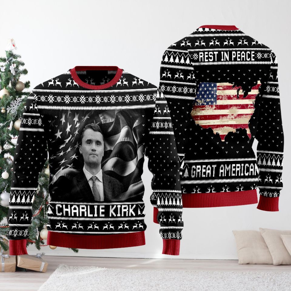 Charlie Kirk Freedom Ugly Sweater, Rest In Peace