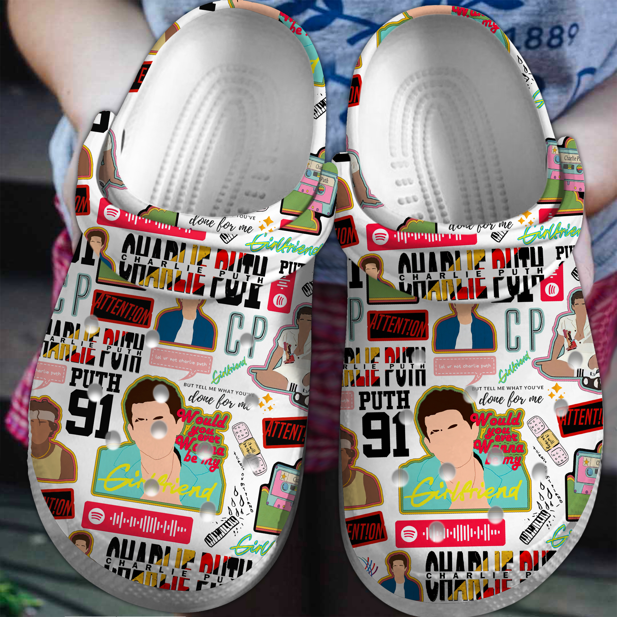 Charlie Puth Music Crocs Crocband Clogs Shoes Comfortable For Men Women and Kids