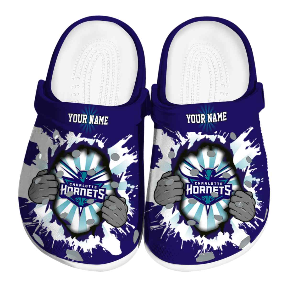 Charlotte Hornets NBA Sport Crocs Crocband Clogs Shoes Comfortable For Men Women and Kids