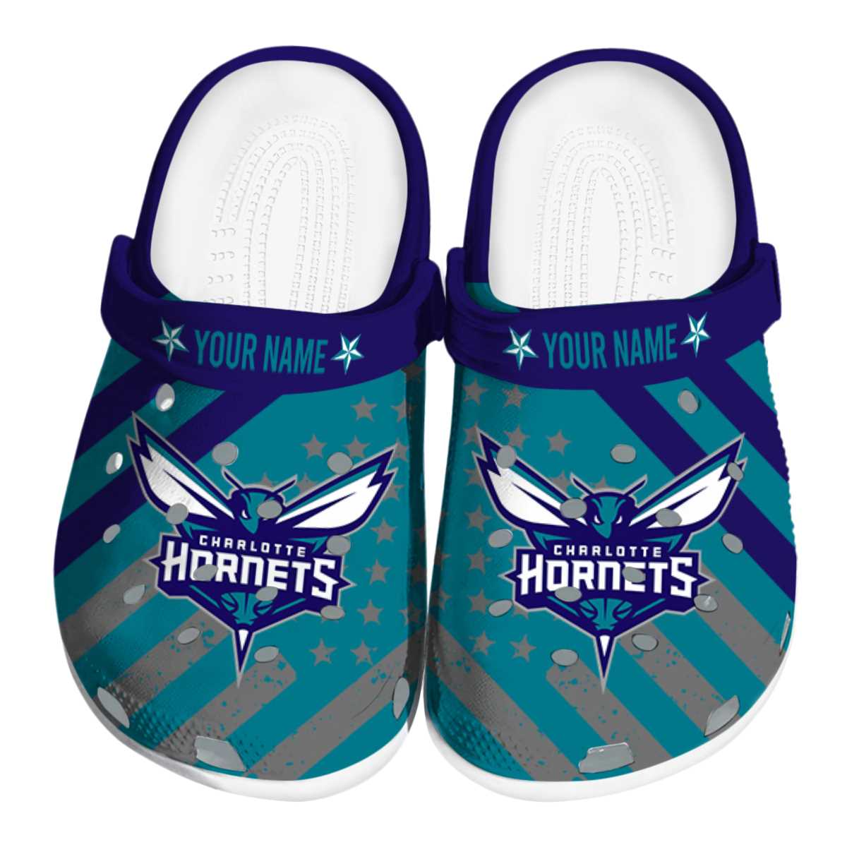 Charlotte Hornets NBA Sport Crocs Crocband Clogs Shoes Comfortable For Men Women and Kids