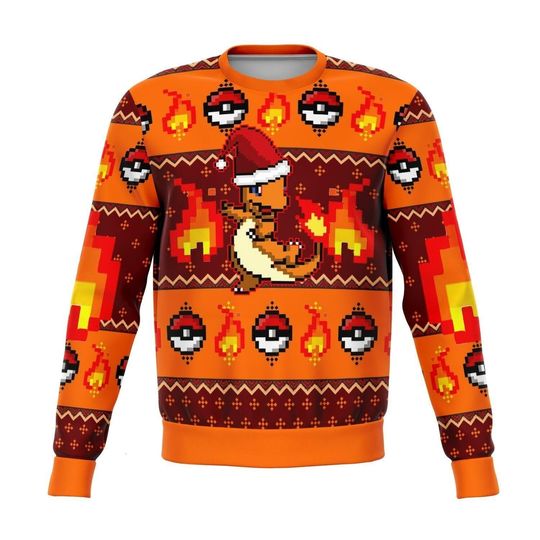 Charmanders PKM Ugly Christmas Sweater, 3D Sweater - Image 2