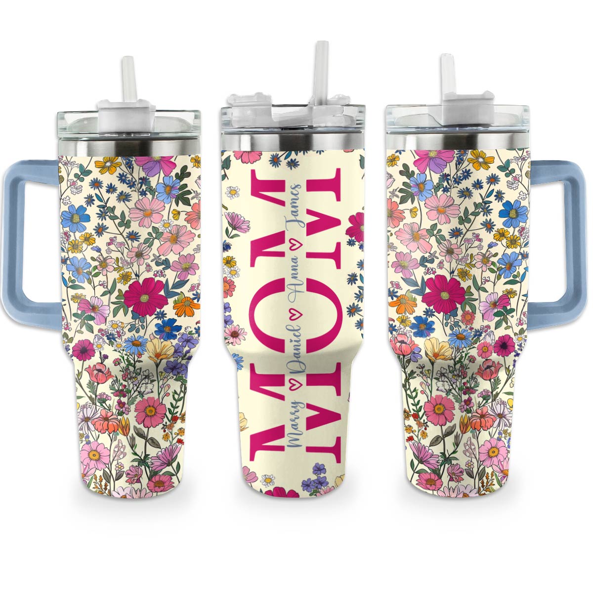 Charming Flowers Mom Custom Stanley Cup 40 oz 30 oz Tumbler With HandleTVC2301787