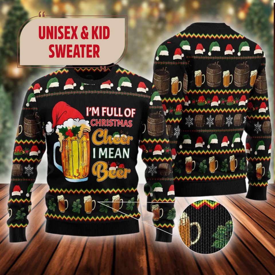 Cheer Beers Christmas Ugly Sweater, Beers Christmas