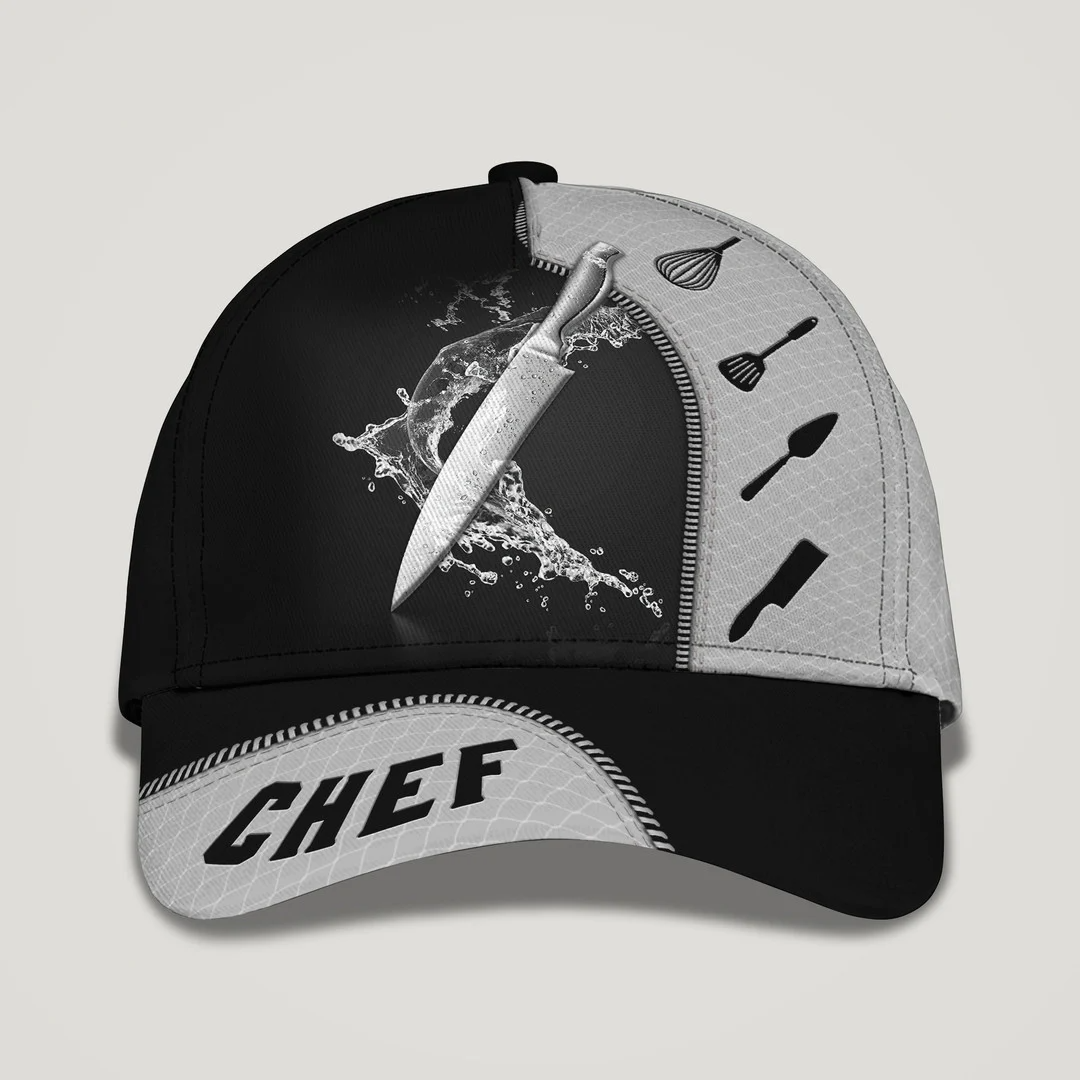 Chef Cap Custom Cook Cap 3D Chef Classic Cap Black Trucker Hats Custom Hats Gifts For Men & Women