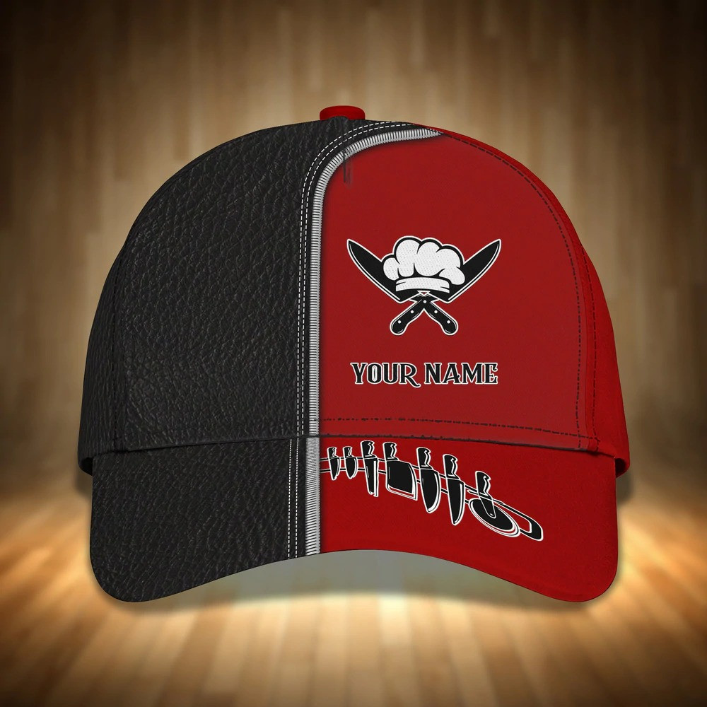 Chef Cook Personalized Name Cap 3D Classic Cap for Chef Trucker Hats Custom Hats Gifts For Men & Women